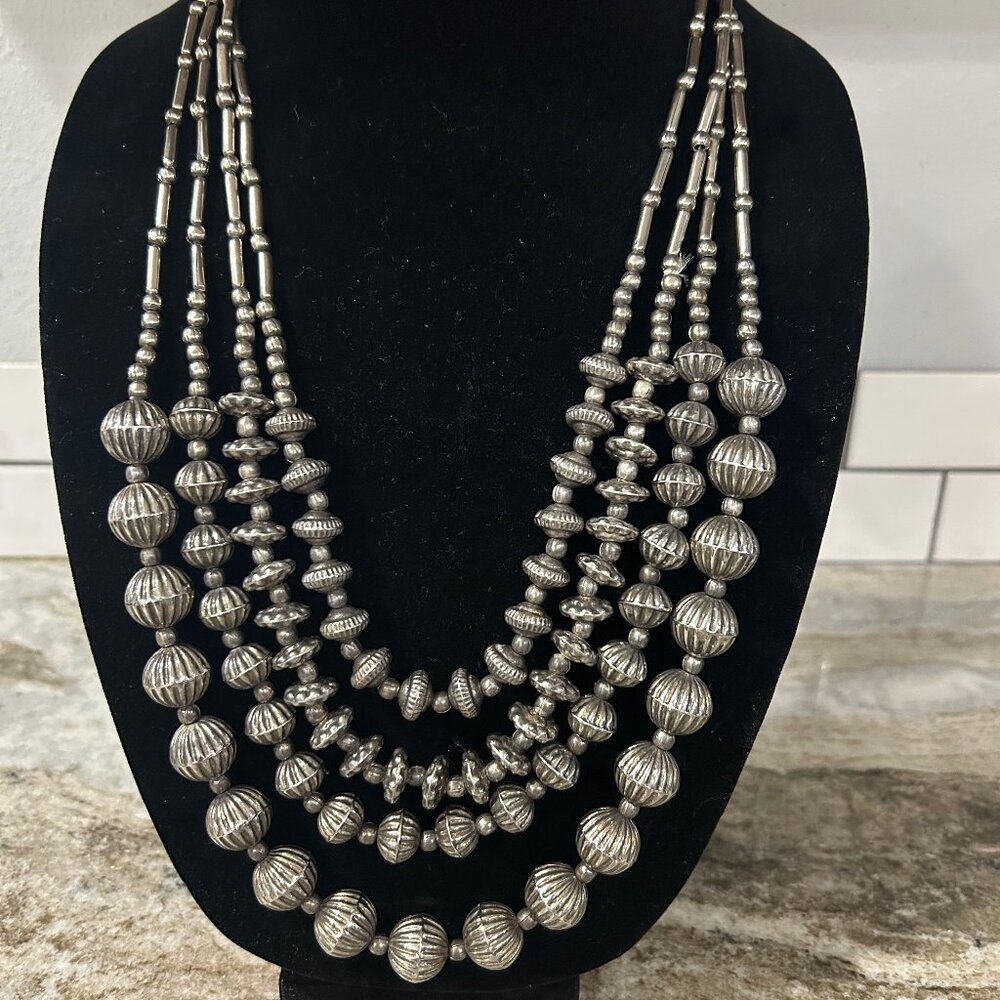 Vintage Silver Multi-strand Necklace